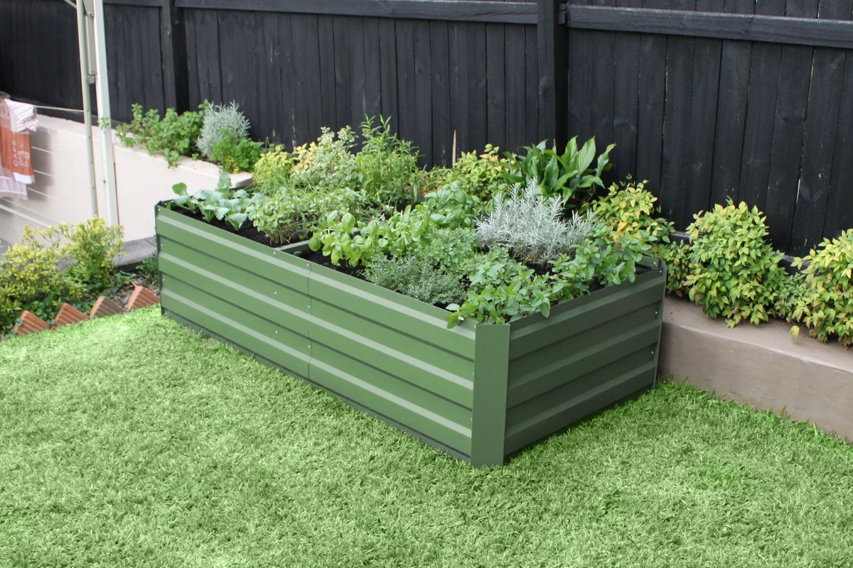 Greenlife Premium Large Raised Garden Bed with 4 Support Braces 1800 x 900 x 450mm Eucalypt Green
