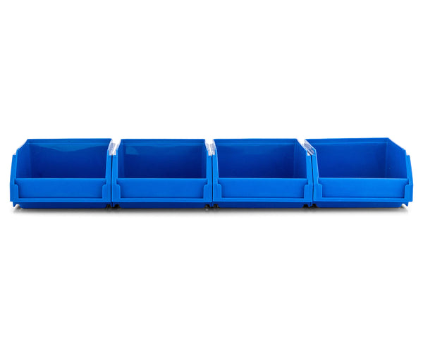Fischer Plastic Small Stor-Pak 5 Bins with Hanging Rail Kit - Blue