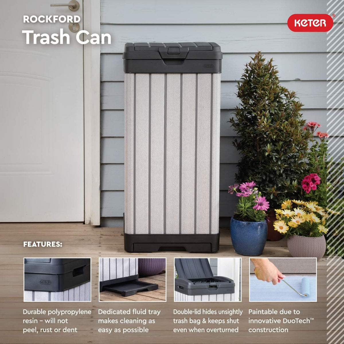Keter Rockford 120L Outdoor Waste Bin