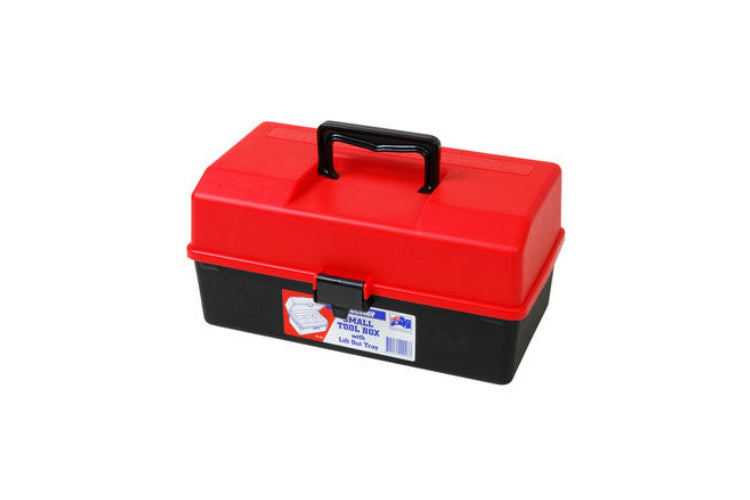 Fischer Plastics Small Tool Box with Lift Out Tray - Black/Red