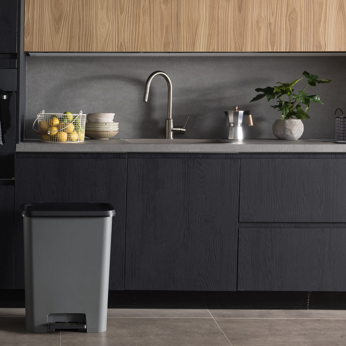 Curver Compattia 50L Duo Pedal Recycling Bin 23 + 23L – Grey