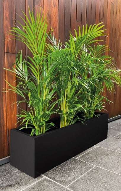 Greenlife Metal Designer Planter Box with Base 1200L x 300W x 300H Black