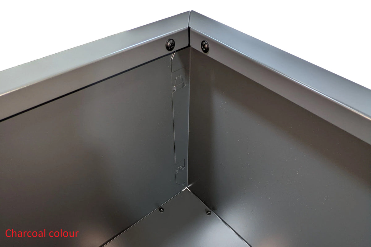 Greenlife Metal Designer Planter Box with Base 1200L x 300W x 300H Black