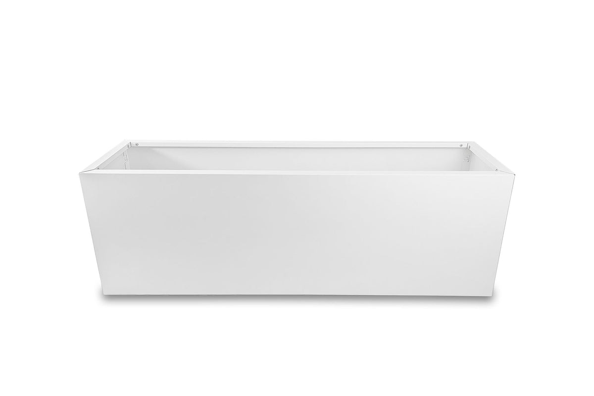 Greenlife Metal Designer Planter Box with Base 1200 x 340 x 400mm Vibrant White