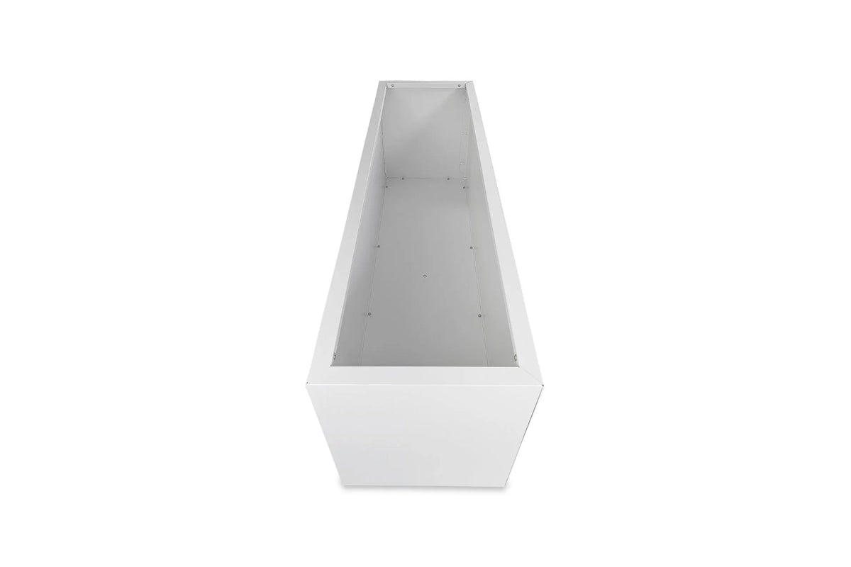 Greenlife Metal Designer Planter Box with Base 1200 x 400 x 500mm Vibrant White