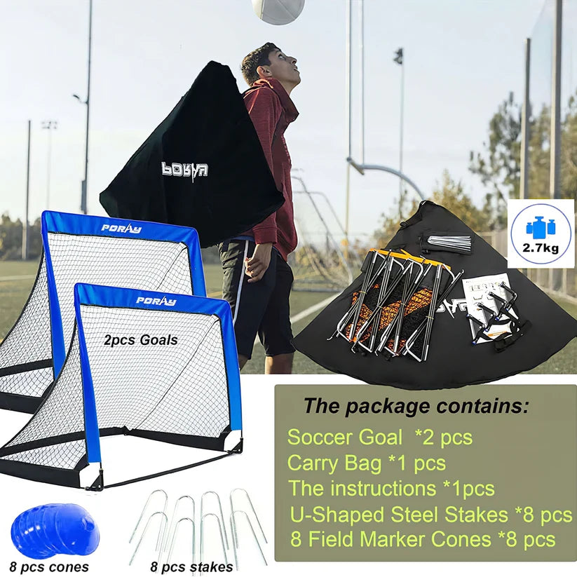Maze Pop up Square Soccer Goal Set with Cones and Carry Bag