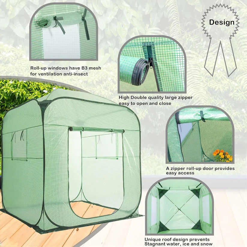Maze Pop-up Tall Greenhouse Extra Large - 1830W x 1830D x 2150H mm