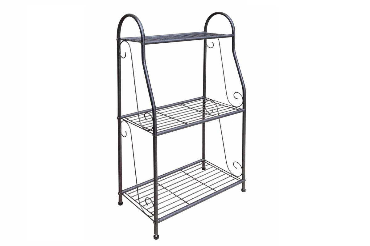 Takasho Metal Plant Stand 3 Shelf - Hammertone Grey