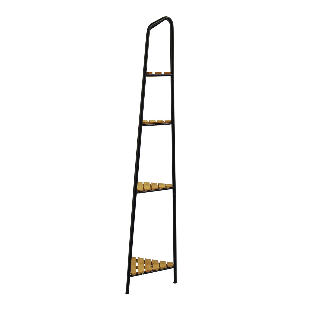 Takasho Moderno Corner Plant Stand 4 Shelf - Black/Natural Timber