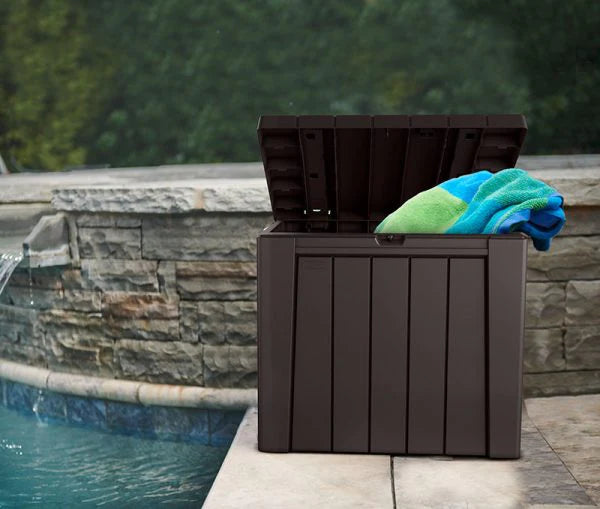 Keter Urban Box 2 in 1 - 113L Storage Box and Seat - Brown