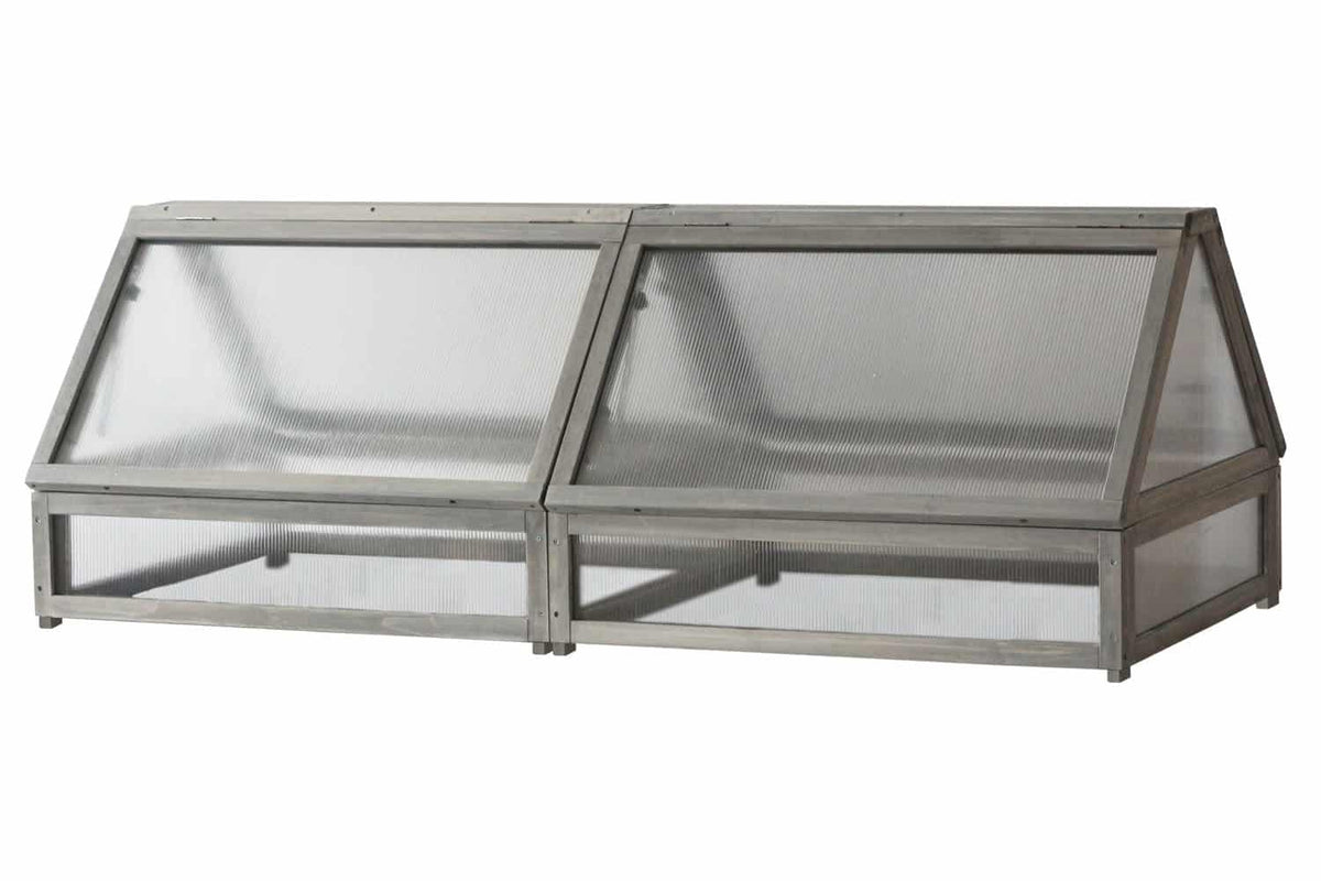 VegTrug Cold Frame for Medium 1.8m Classic Wooden Raised Planter - Grey Wash
