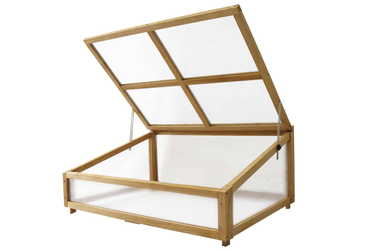 VegTrug Cold Frame for Small 1m Classic Wooden Raised Planter - Natural