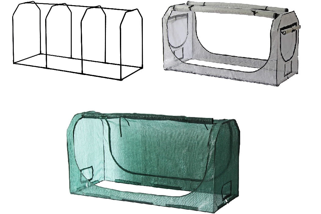 VegTrug 90cm Frame with PE Greenhouse and Shade Covers for Medium 1.8m Classic Planter