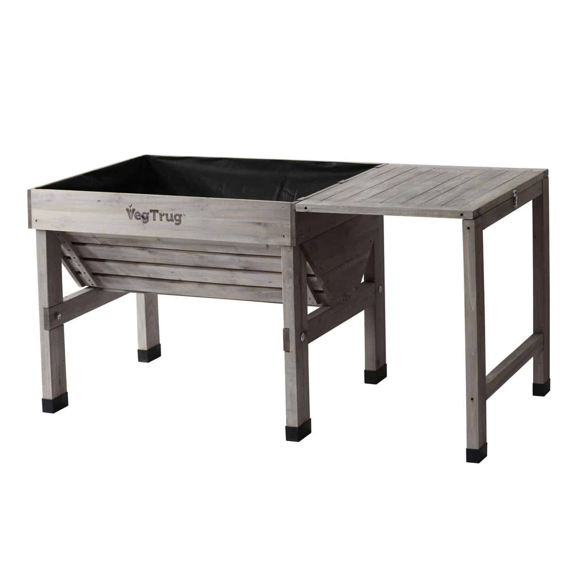 VegTrug Timber Side Table for Classic Planter - Grey Wash