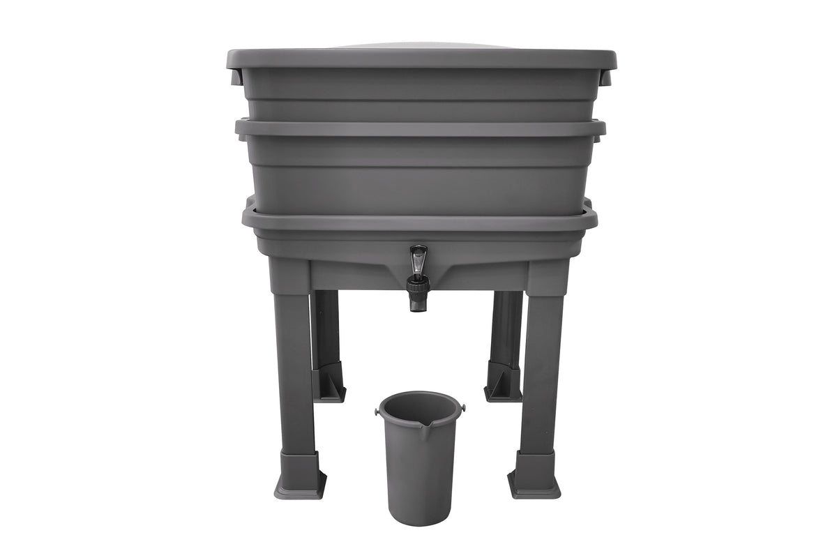 Greenlife Raised 2 Tier Worm Farm Tower with Legs, Tap and Bucket