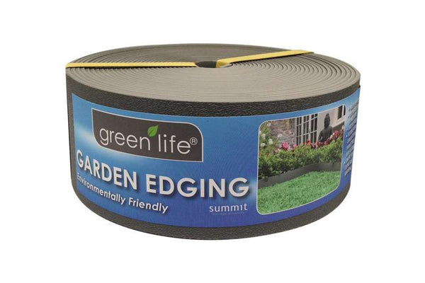 Greenlife Recycled Plastic Garden Edging - 10m x 75mm - Slate Grey
