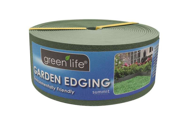 Greenlife Recycled Plastic Garden Edging - 10m x 75mm - Eucalypt Green