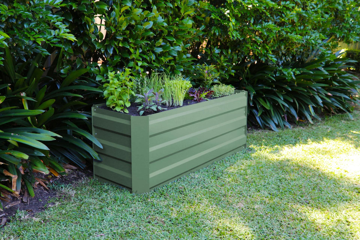 Greenlife Slimline Raised Garden Bed 1200 x 450 x 450mm - Eucalypt Green