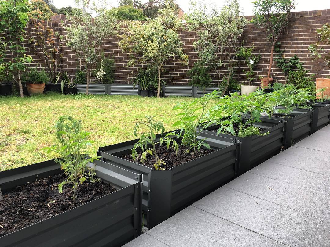 Greenlife Patio Raised Garden Bed with Base 800 x 500 x 300 Charcoal