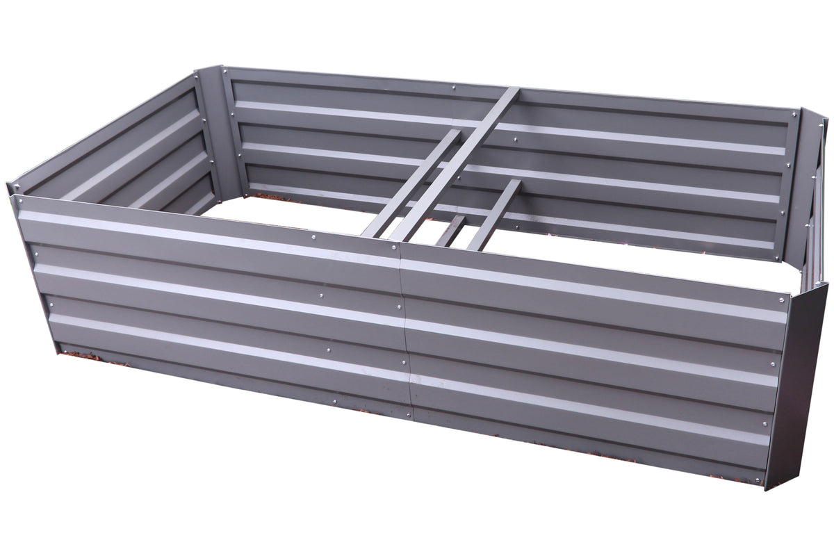 Greenlife Premium Large Garden Bed Slate Grey + Drop Over PE Greenhouse 1850 x 950 x 1020