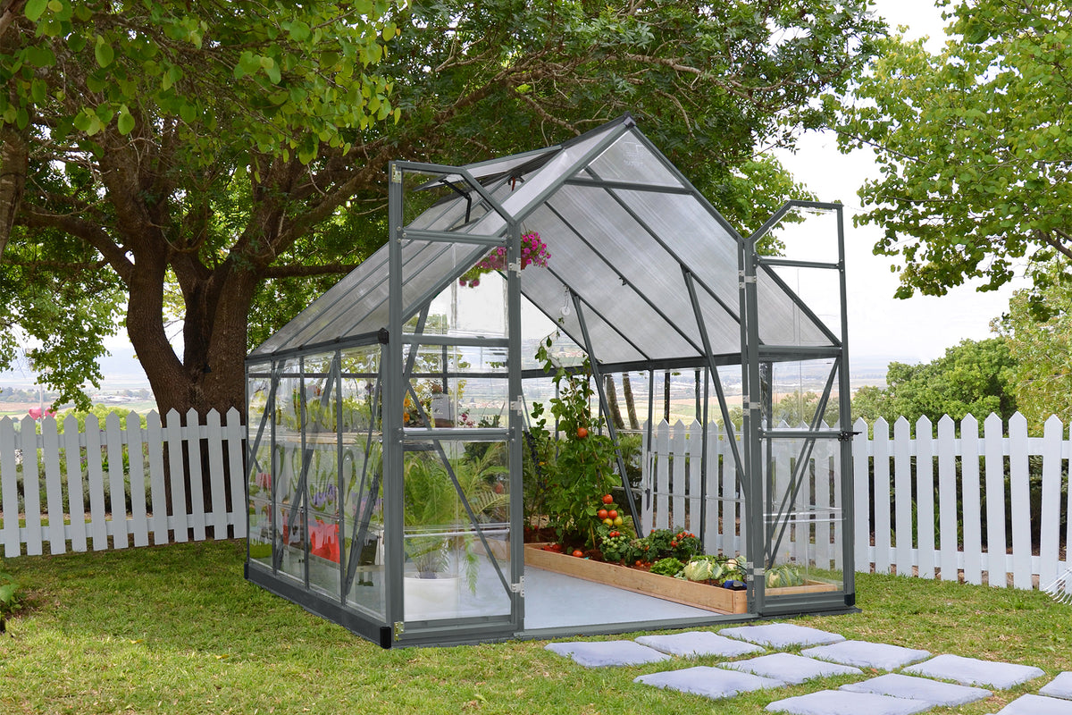 Maze Balance Polycarbonate Greenhouse 8' x 8' Grey (2.5m x 2.5m)
