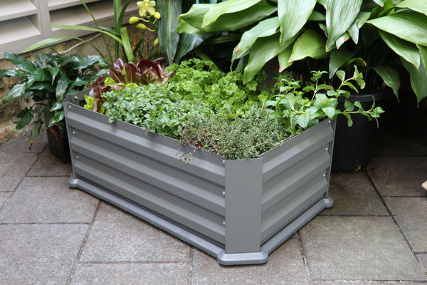 Greenlife Patio Raised Garden Bed with Plastic Base - Slate Grey