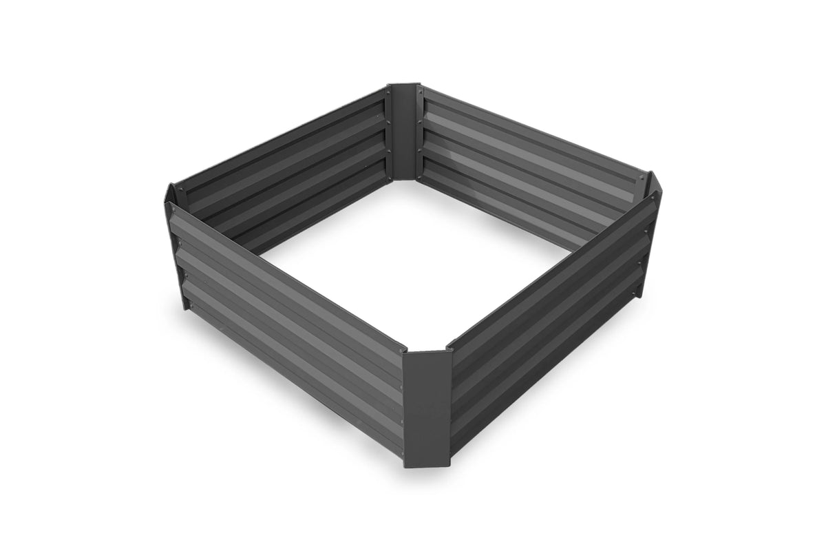 Greenlife Square Garden Bed Charcoal + Drop Over PE Greenhouse 900 x 900 x 1020