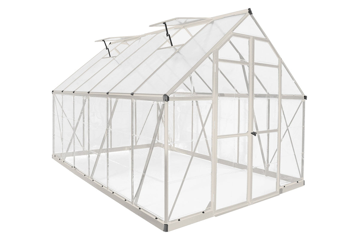Maze Balance Polycarbonate Greenhouse 8' x 12' Silver (2.5m x 3.7m)