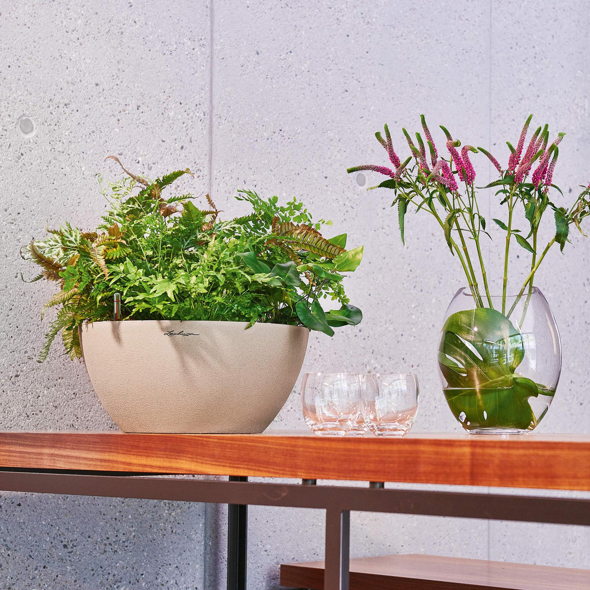 Lechuza Self-Watering Pot - CUBETO Stone 30 Bowl