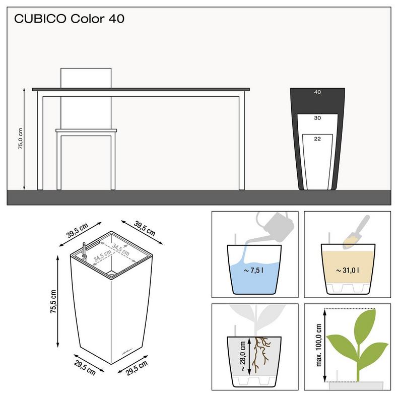 Lechuza Self-Watering Pot - CUBICO Color 40