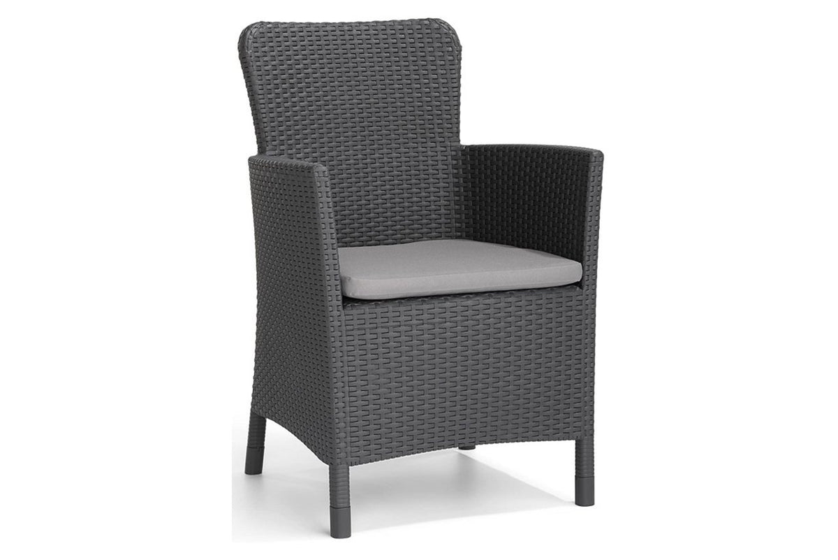 Keter Miami Outdoor Rattan Balcony Set with Cushions - Graphite