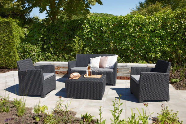 Keter Mia Outdoor Lounge Set with Cushions - Graphite