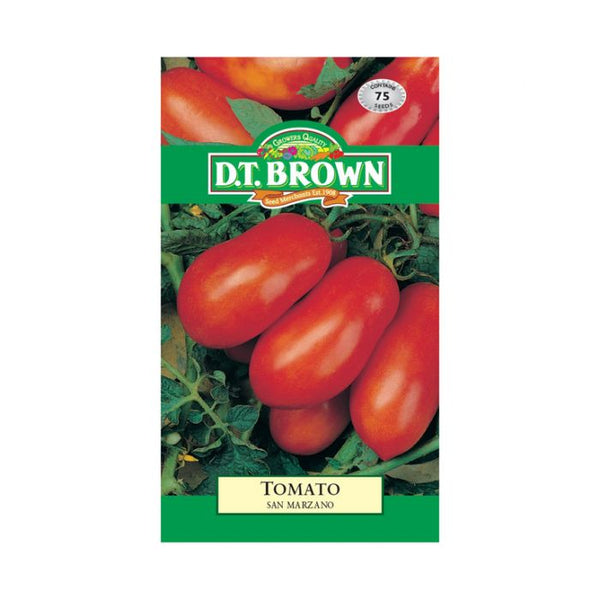 D.T. Brown Seeds - Tomato San Marzano - 75 Seed Pack