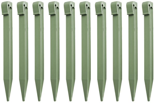 Greenlife Recycled Plastic Garden Edging Pegs x 10 - Eucalypt Green