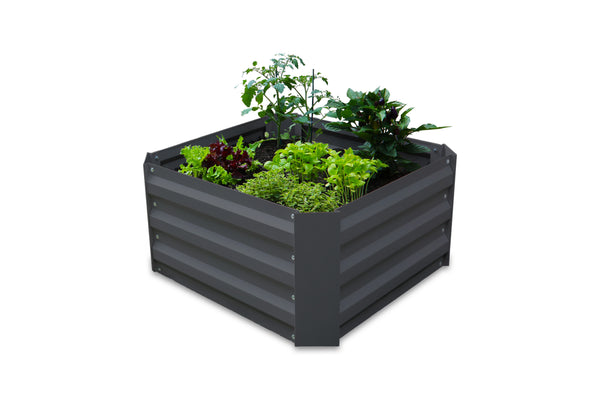 Greenlife Small Metal Raised Garden Bed 600 x 600 x 300mm Charcoal