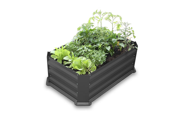 Greenlife Patio Raised Garden Bed with Plastic Base - Charcoal