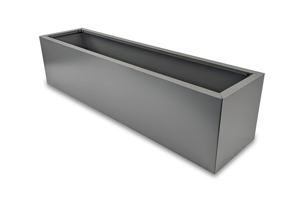 Greenlife Metal Designer Planter Box with Base 1200L x 300W x 300H Slate Grey