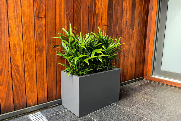 Greenlife Metal Designer Planter Box with Base 600 x 340 x 400mm Slate Grey