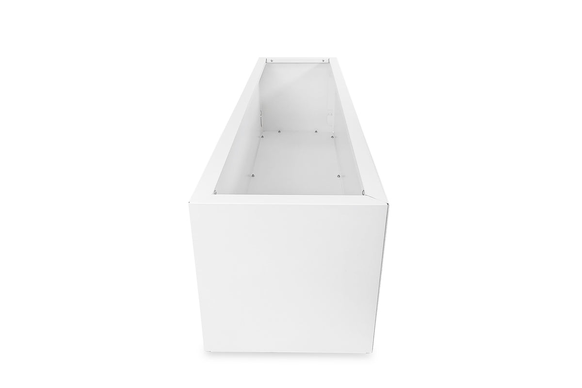 Greenlife Metal Designer Planter Box with Base 1200L x 300W x 300H Vibrant White