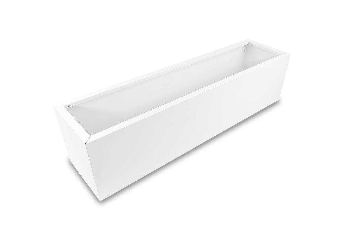 Greenlife Metal Designer Planter Box with Base 1200L x 300W x 300H Vibrant White