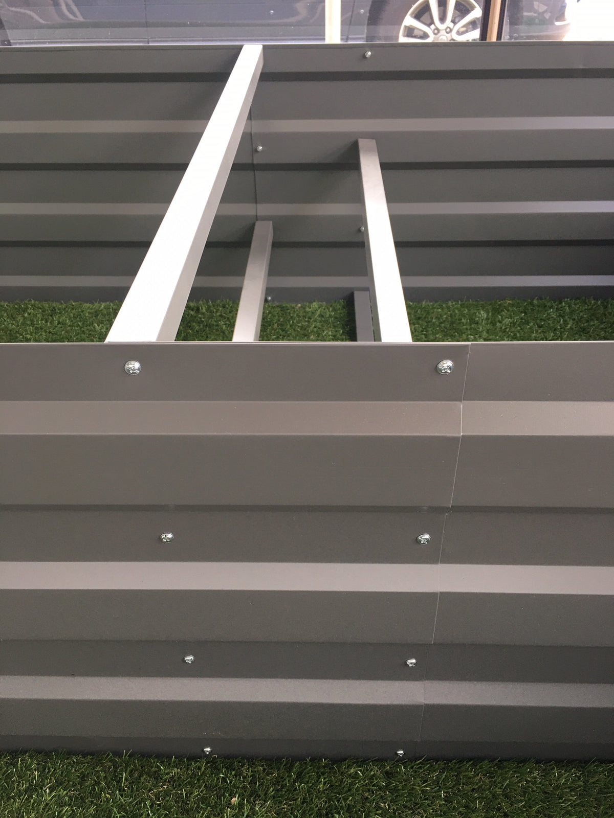Greenlife Premium Large Garden Bed Slate Grey + Drop Over PE Greenhouse 1850 x 950 x 1020
