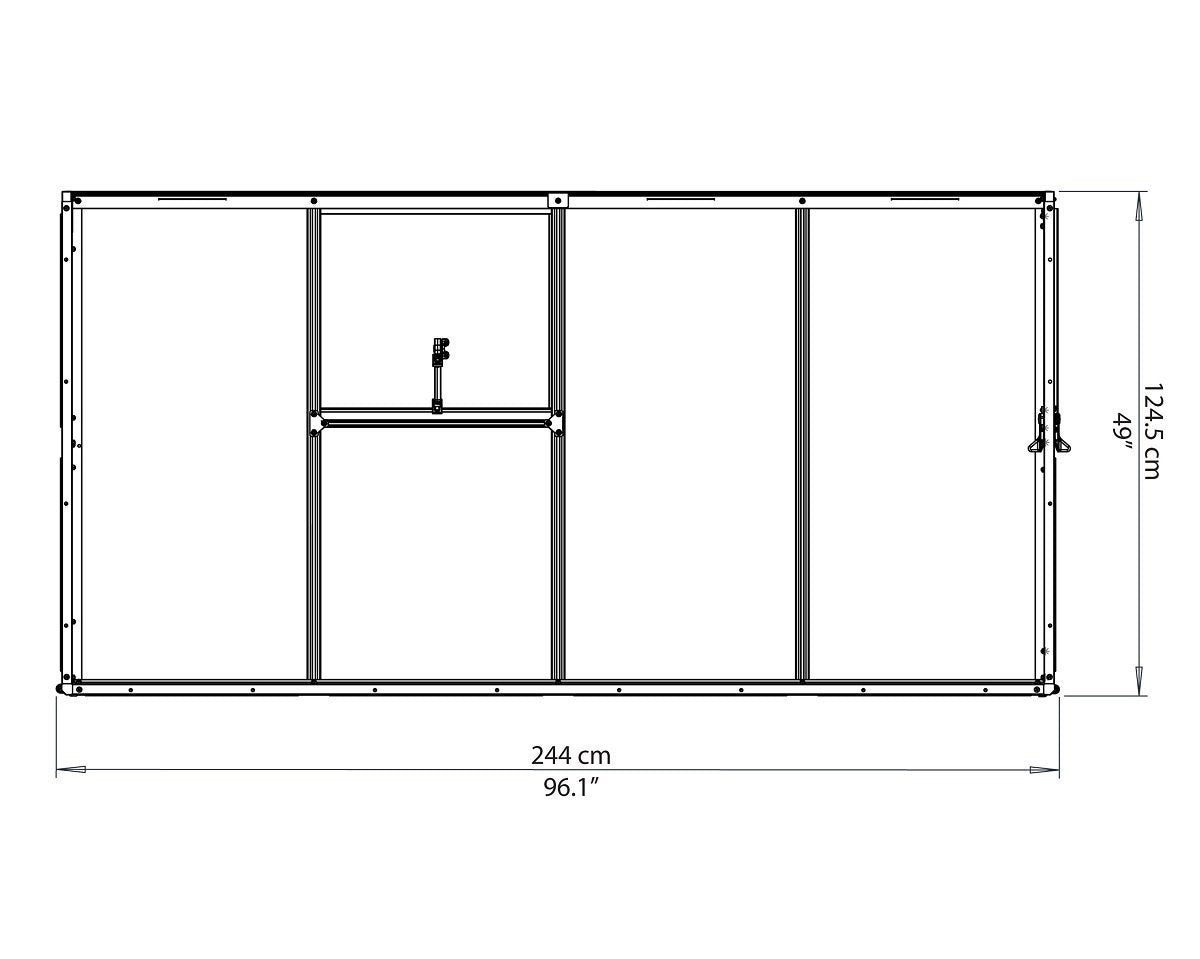 Maze Lean-To Premium Polycarbonate Greenhouse 8' x 4' (2.5m x 1.3m)