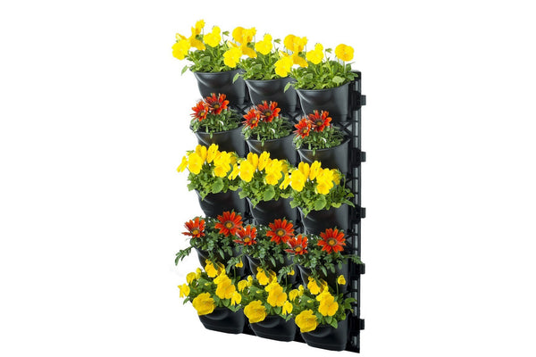 Maze Vertical Garden Wall Growing Kit - Black (15 Pots)