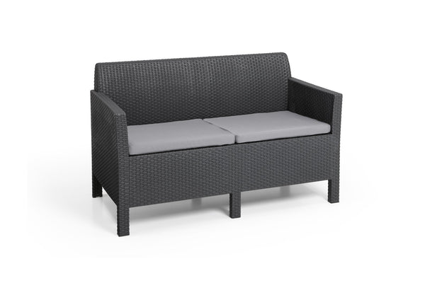 Keter Orlando Lounge Set with Storage Table and Cushions - Graphite