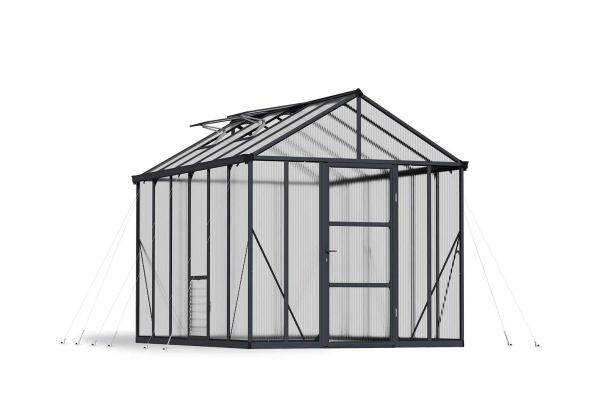 Maze Glory Polycarbonate Greenhouse 8' x 12' Grey (2.5m x 3.7m)