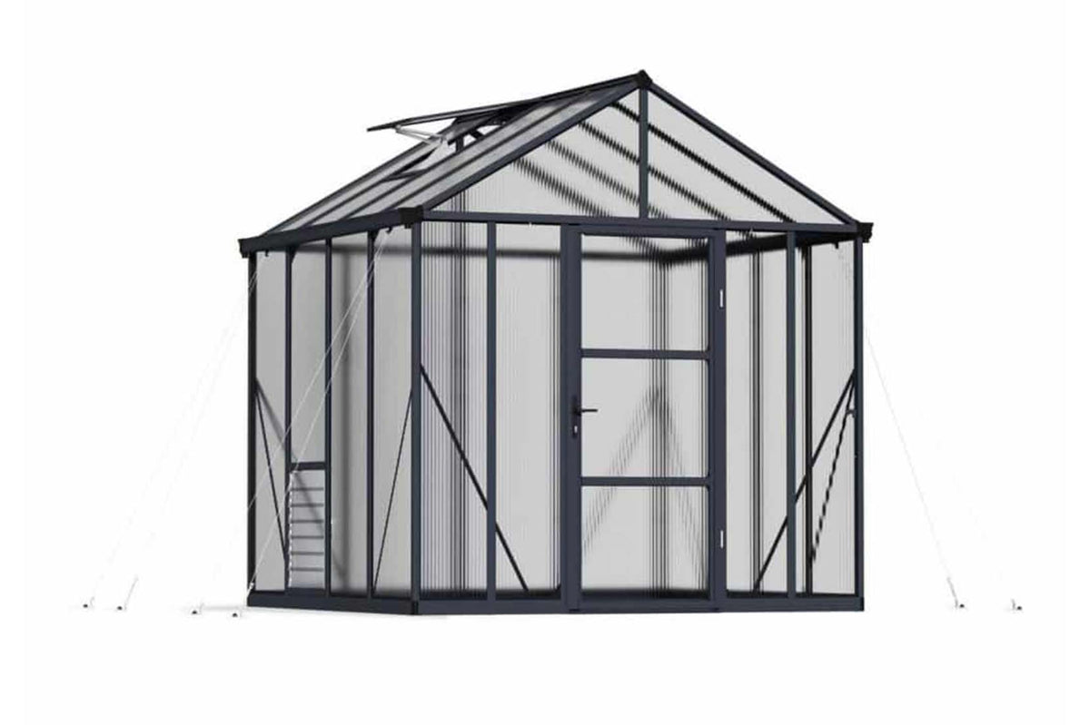 Maze Glory Premium Polycarbonate Greenhouse 8' x 8' Grey (2.5m x 2.5m)
