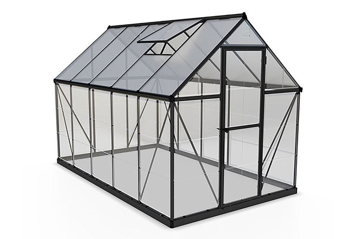 Maze Hybrid Polycarbonate Greenhouse 6' x 10' Grey (1.9m x 3.1m)