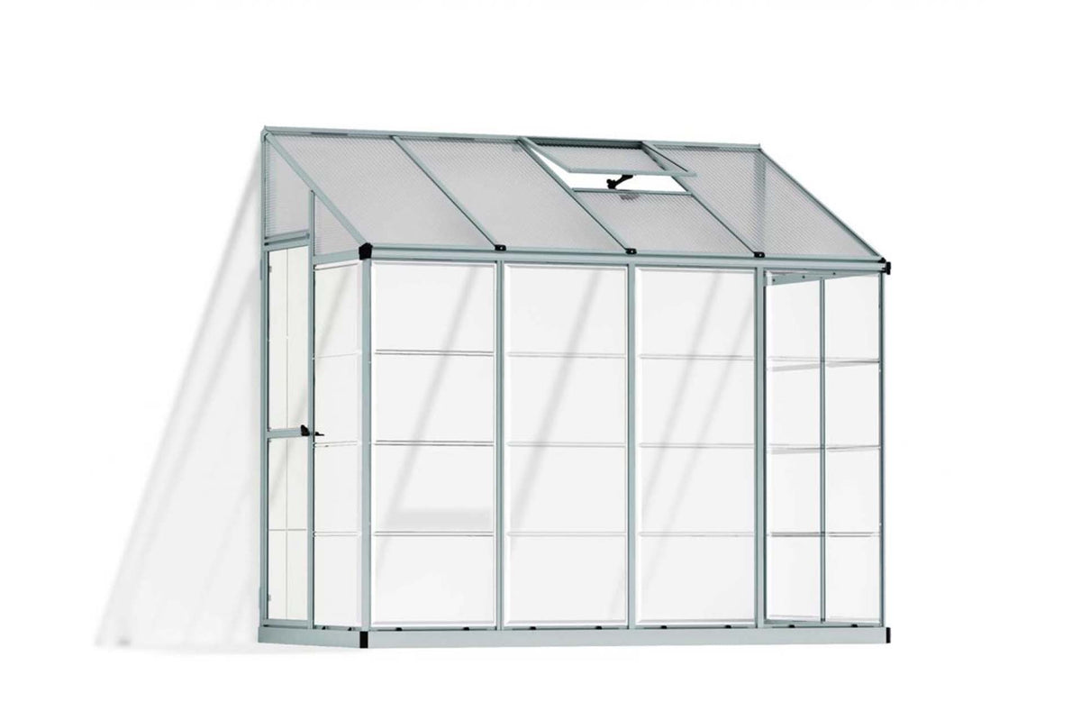 Maze Lean-To Premium Polycarbonate Greenhouse 8' x 4' (2.5m x 1.3m)
