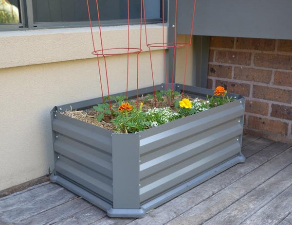 Greenlife Patio Raised Garden Bed with Plastic Base - Slate Grey