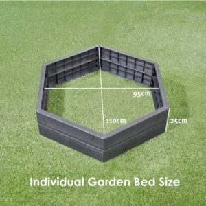 2x HEX ERGO Recycled Plastic Raised Garden Bed